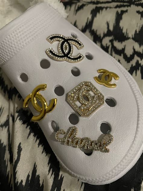 crocs charms chanel|Chanel bling croc charms.